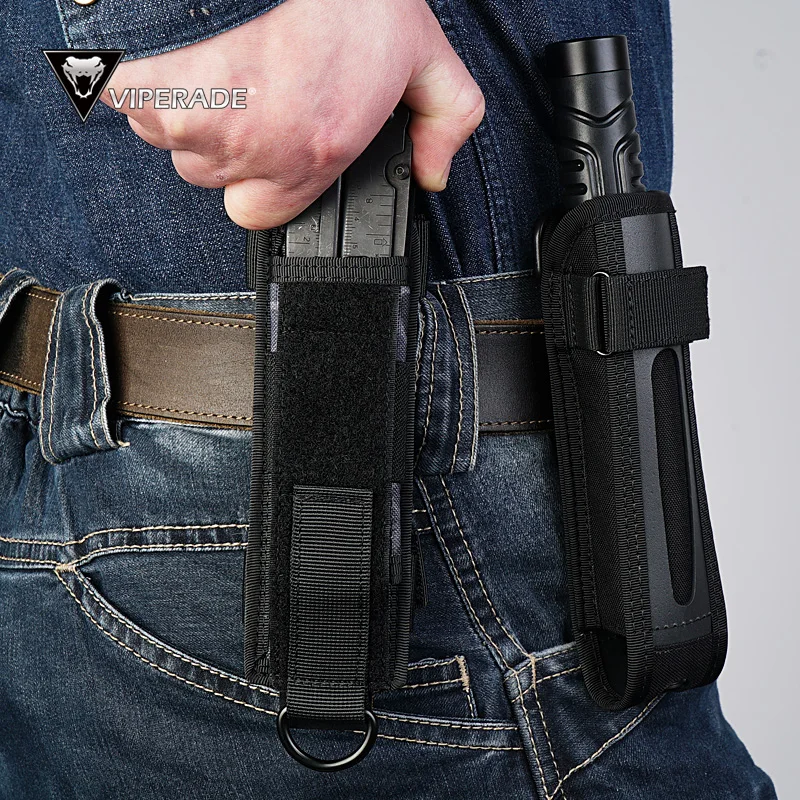 Edc Carry Holster - VIPERADE zaklampholster, 500D nylon MOLLE-tas -