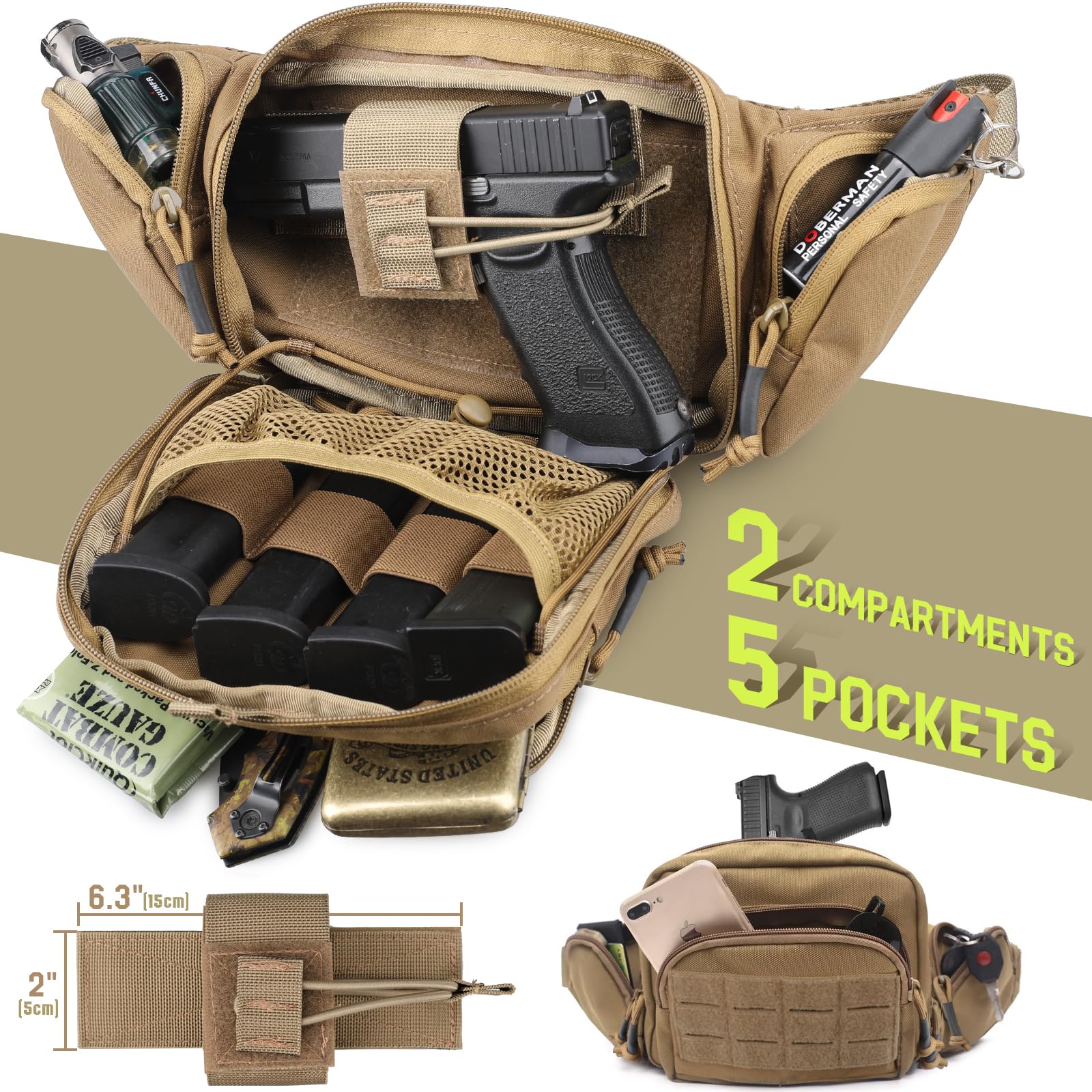 Tactische verborgen draagtas v - Edc Carry Pistols recensie en prijs