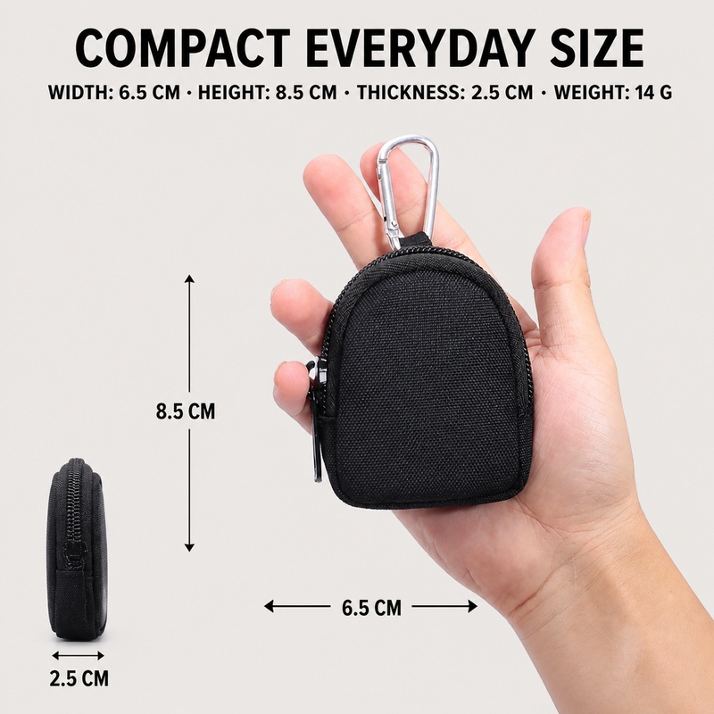Mini sleutel- en muntentas met - Edc Carry Coins recensie en prijs